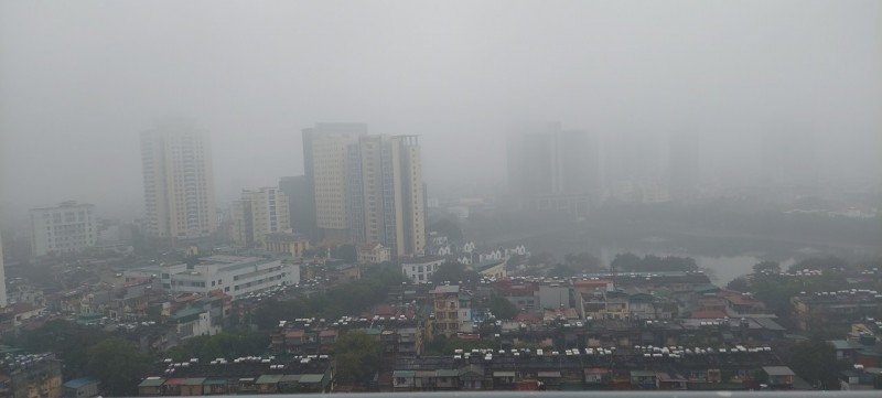 Hà Nội ô nhiễm không khí kéo dài đến giữa tháng 2, mưa phùn tiếp diễn