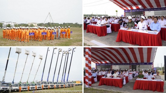 Tổng công ty Điện lực miền Trung diễn tập phòng, chống thiên tai và tìm kiếm cứu nạn tại Quảng Trị