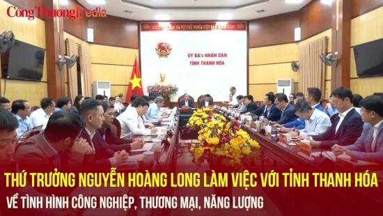 thu truong nguyen hoang long lam viec voi tinh thanh hoa ve tinh hinh cong nghiep thuong mai nang luong